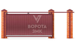 Ворота откатные 3000×2000 для гаража с верхними роликами ЗМК-7414