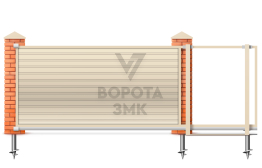 Ворота откатные под ключ без автоматики 2500×4000 ЗМК-7551